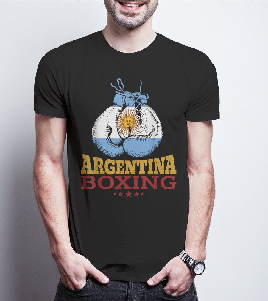 Argentina Boxing Gloves Flag Pride T-Shirt