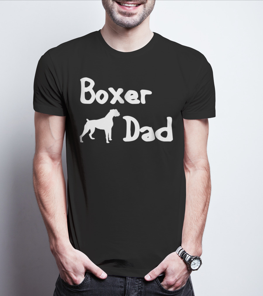 Boxer Dad With Boxer Silhouette For Boxer Enthusiasts T-Shirt