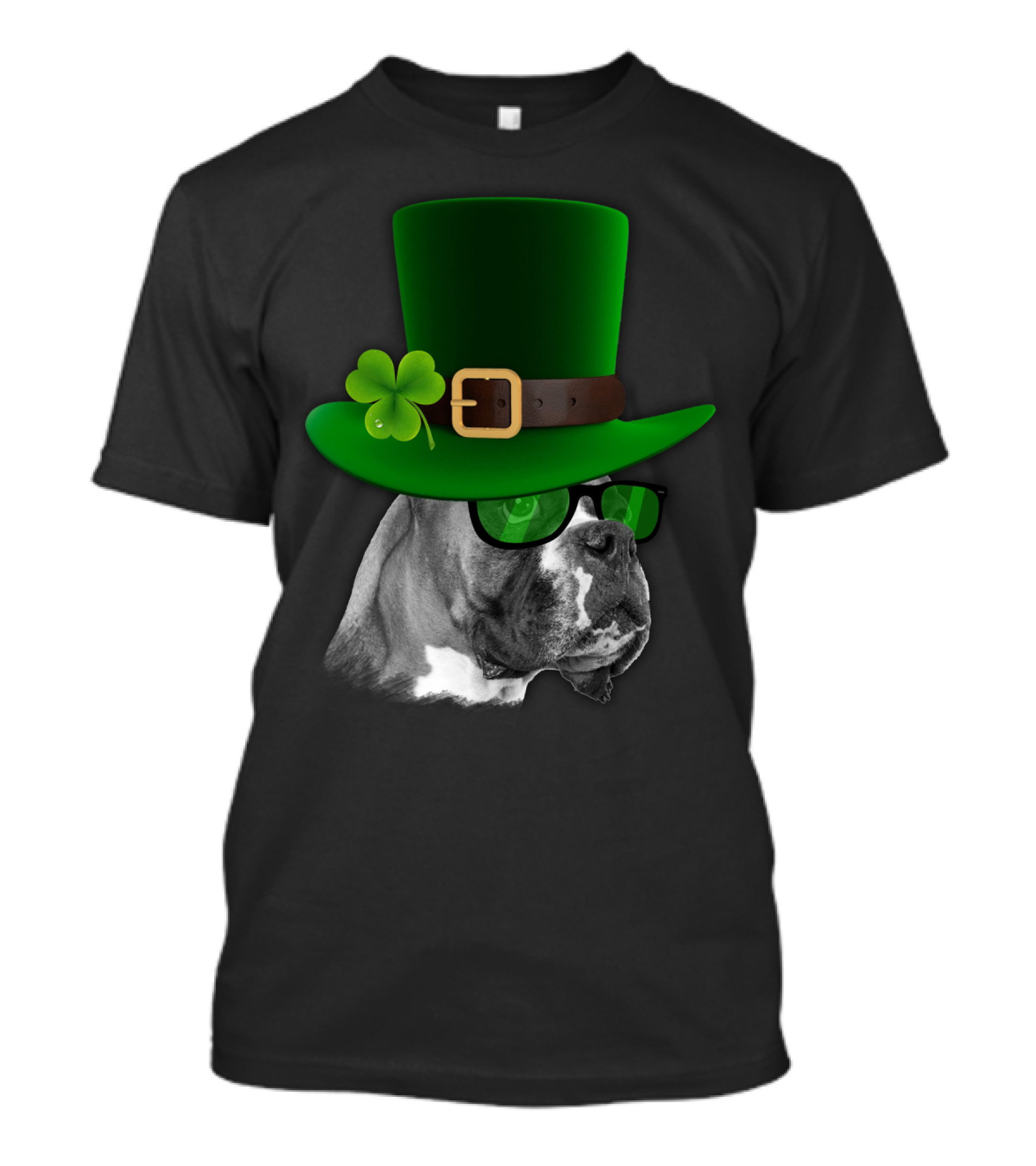 Boxer Dog St Patrick's Day Green Hat Shamrock T-Shirt
