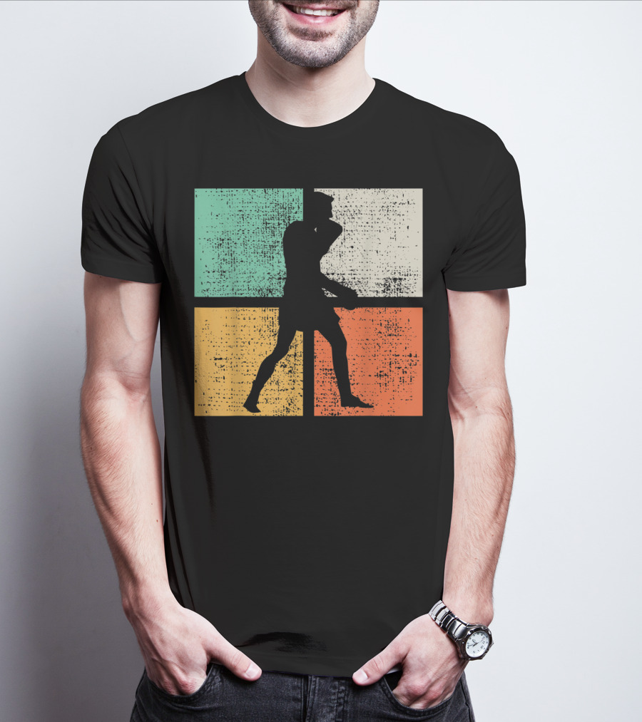 Boxing Boxer Vintage Box Club Silhouette Retro Blocks T-Shirt