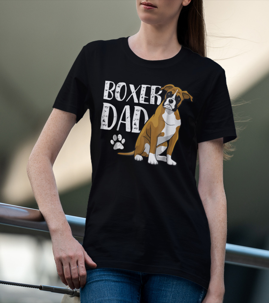 Boxer Dad Dog Paw T-Shirt
