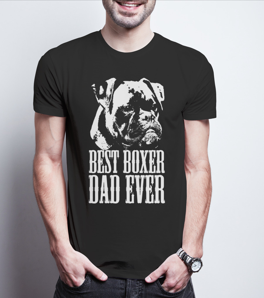Best Boxer Dad Ever Dog Dad Love Mens T-Shirt