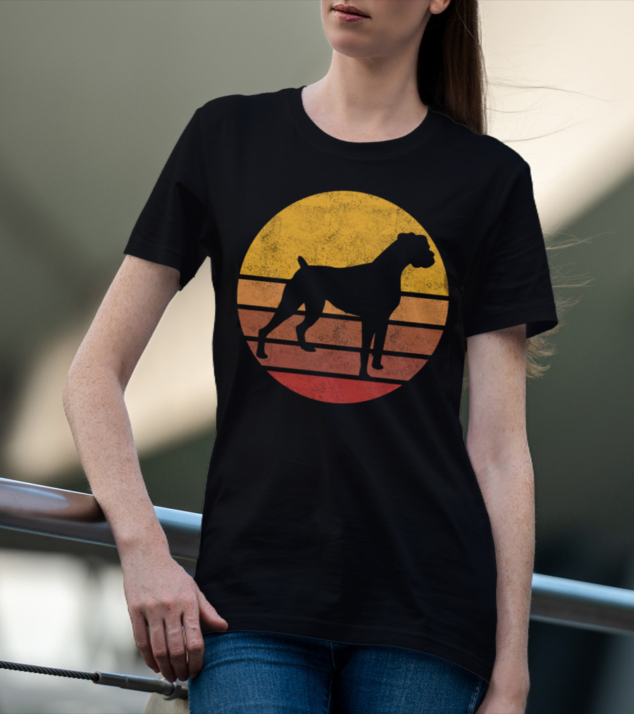 Vintage Sunset Boxer Dog T-Shirt