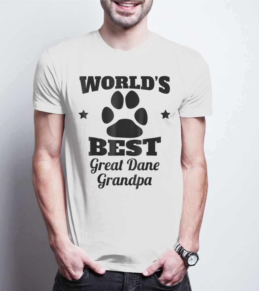 World's Best Great Dane Grandpa Paws And Stars T-Shirt