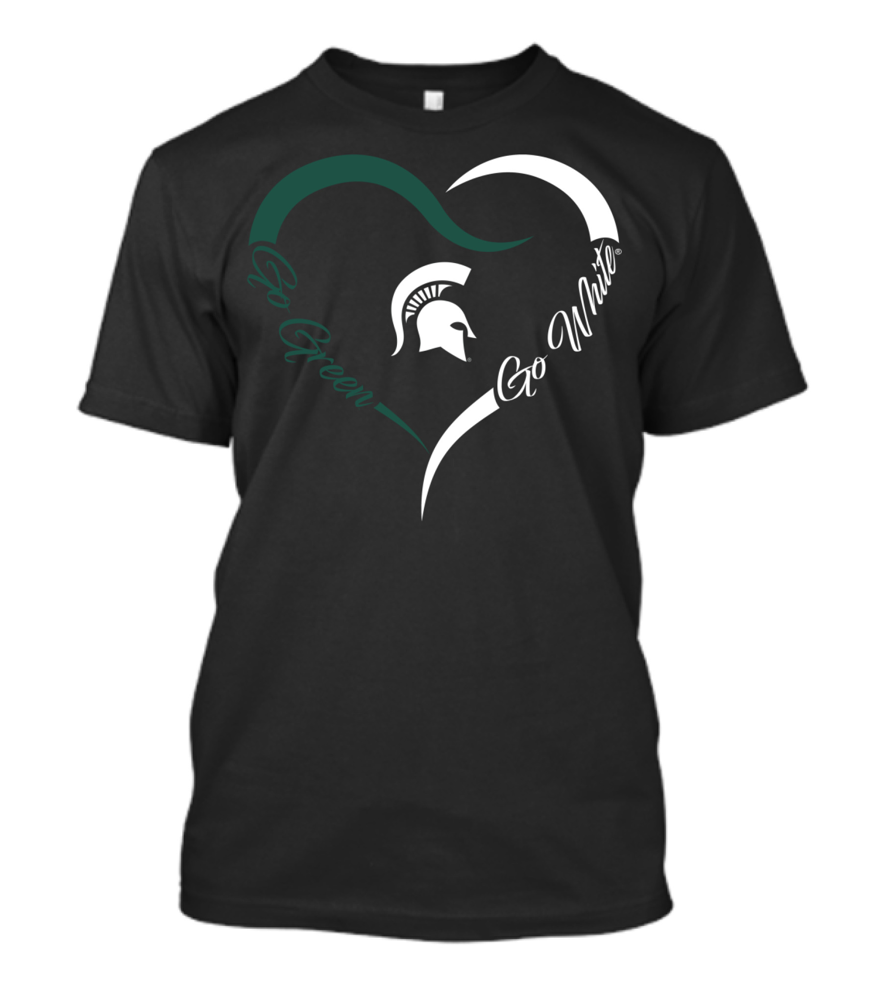 Michigan State Spartans Go Green Go White Heart T-Shirt