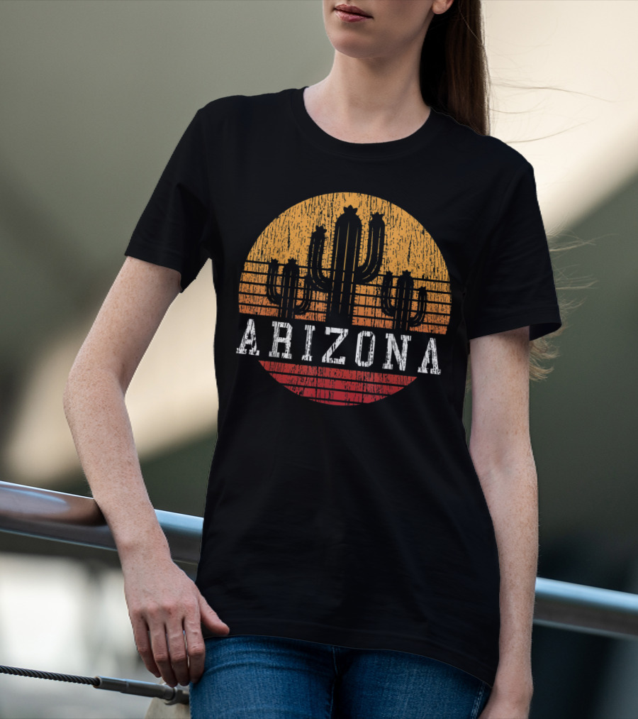 Arizona Vintage Cactus Desert Sunset Retro T-Shirt