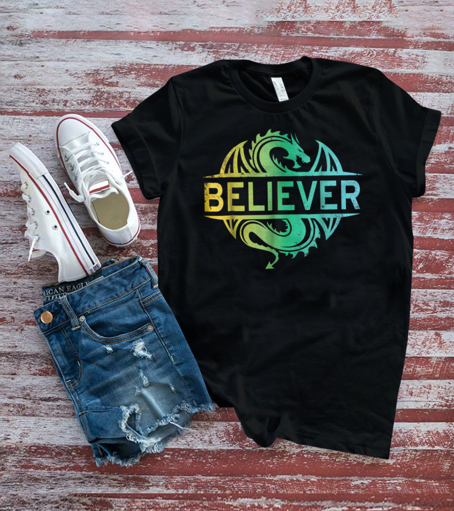 Believer Dragon Gradient Circle T-Shirt