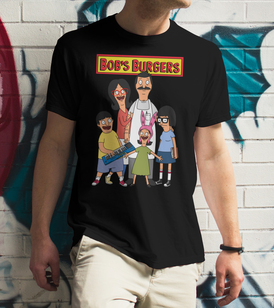 Bob's Burgers Animated Family Group With Bob Linda Tina Gene Louise T-Shirt
