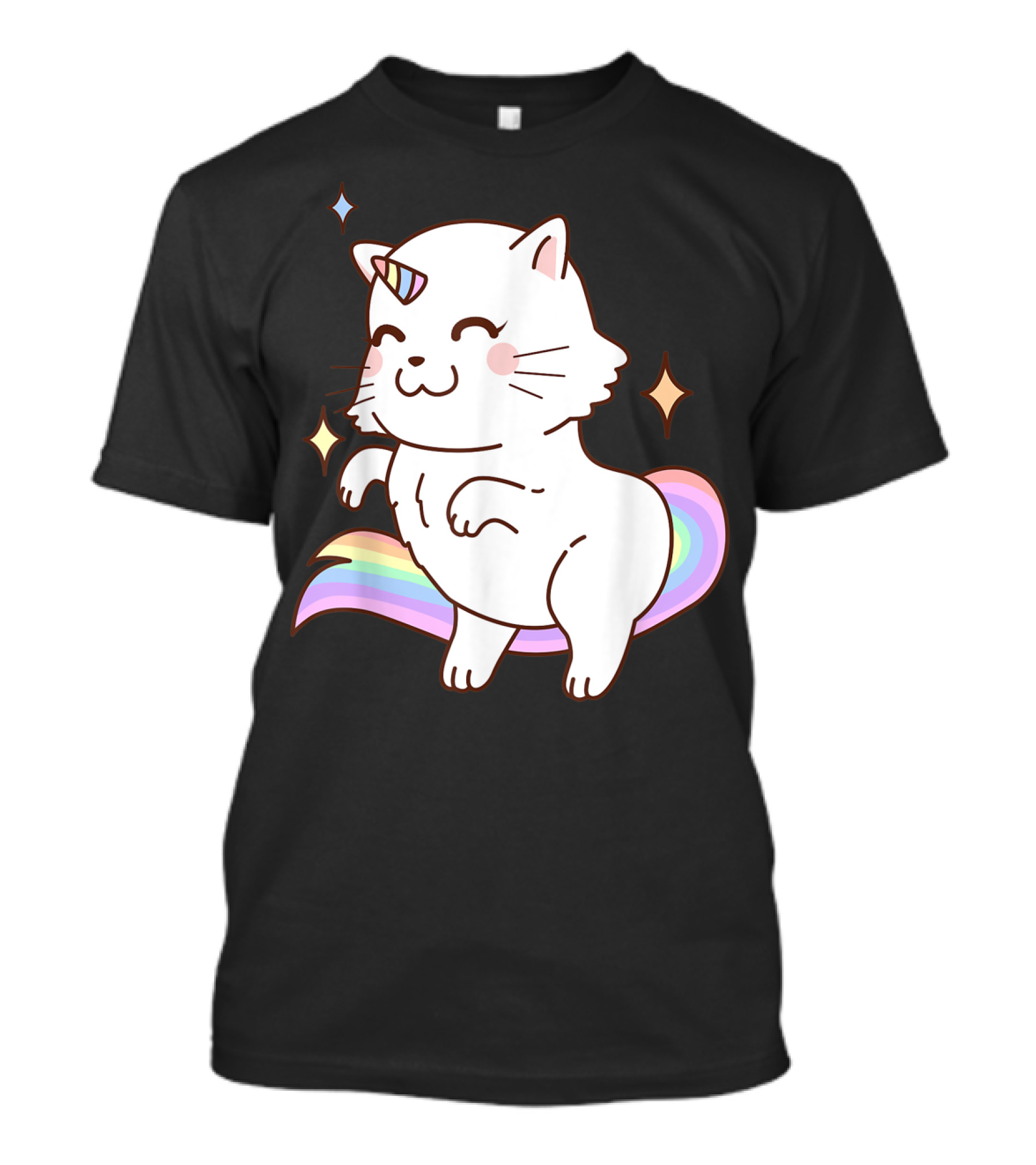 Caticorn Rainbow Cat Kittycorn Unicorn Kawaii Sparkles T-Shirt