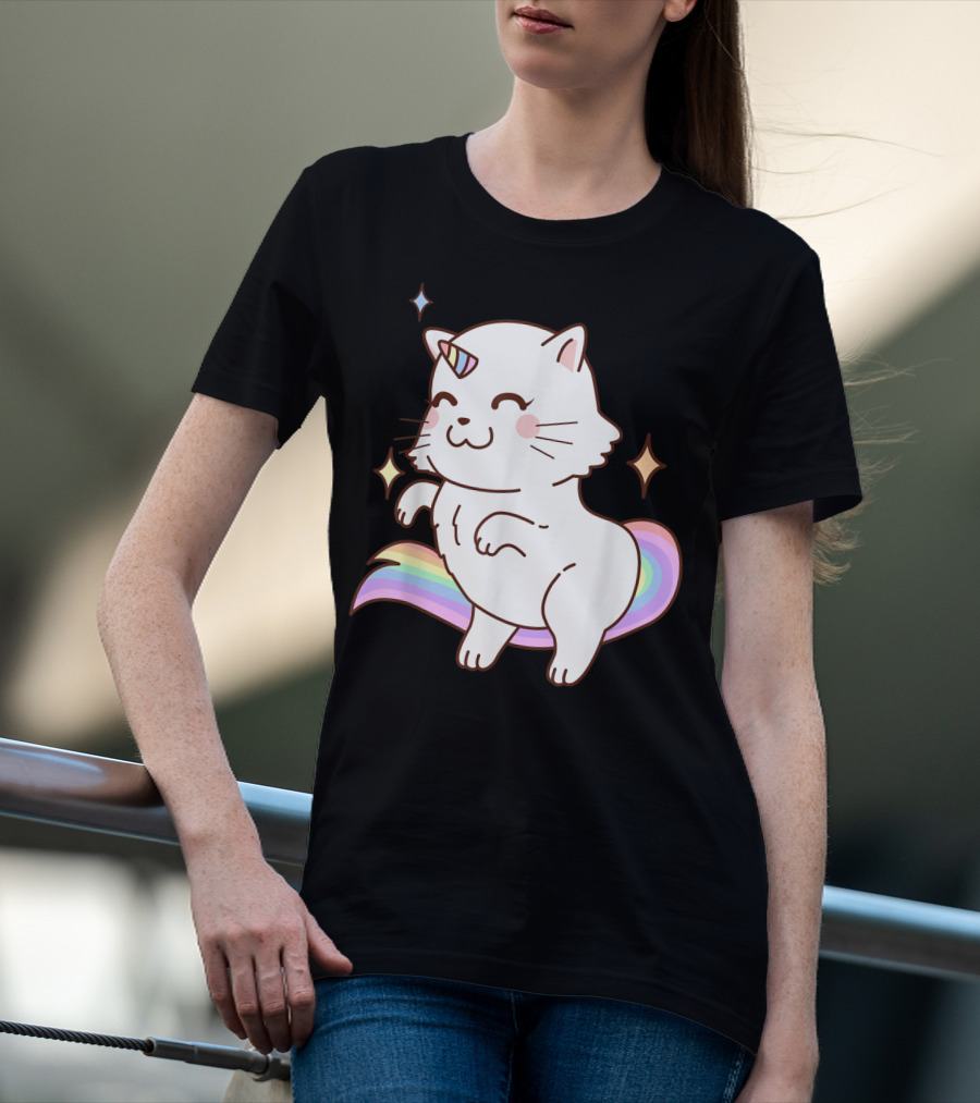 Caticorn Rainbow Cat Kittycorn Unicorn Kawaii Sparkles T-Shirt
