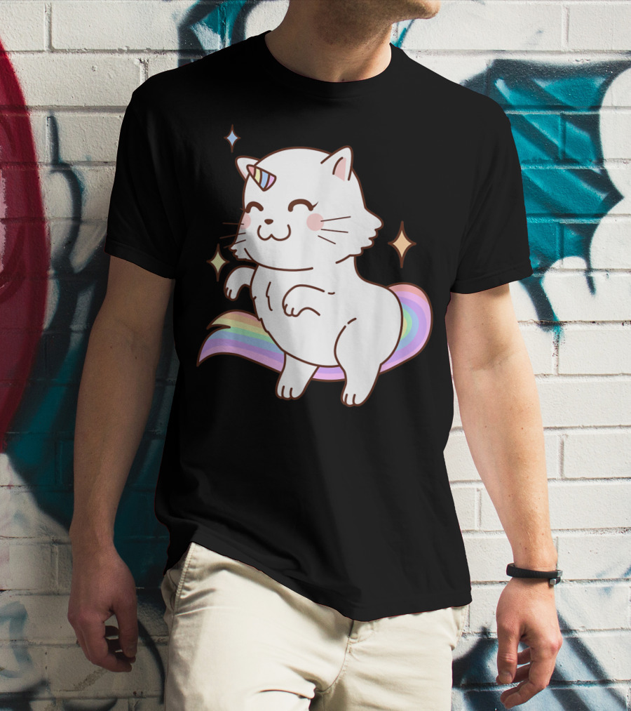 Caticorn Rainbow Cat Kittycorn Unicorn Kawaii Sparkles T-Shirt
