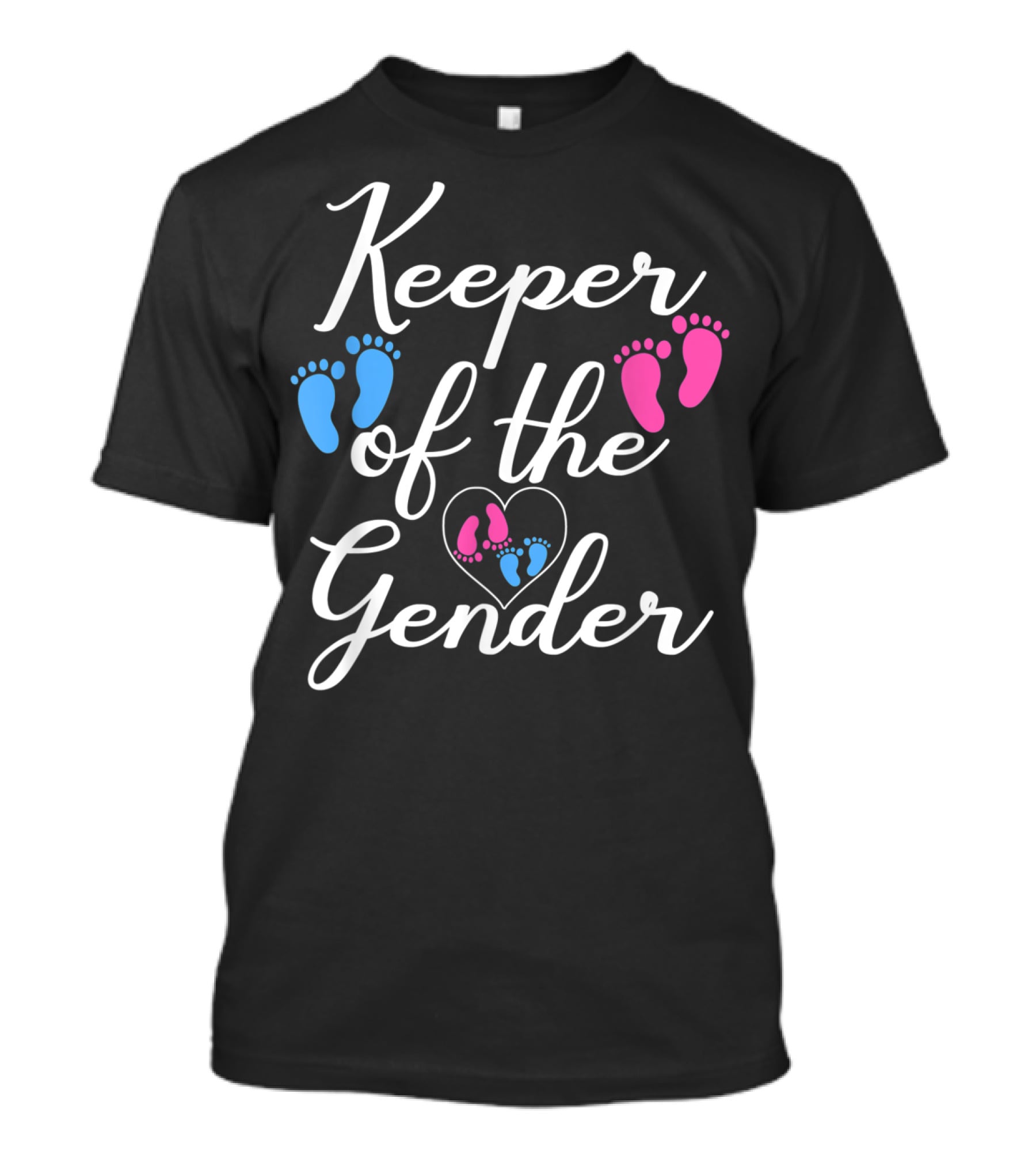 Keeper Of The Gender Baby Reveal Party Footprint T-Shirt