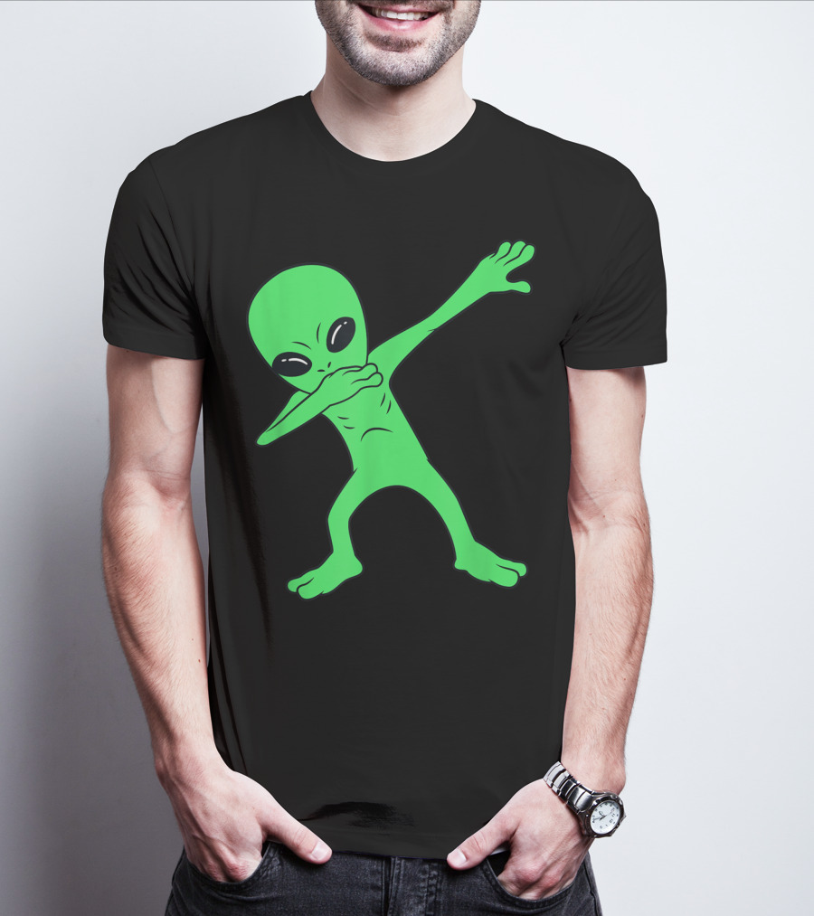 Dabbing Green Alien Halloween Funny Dab Dance T-Shirt