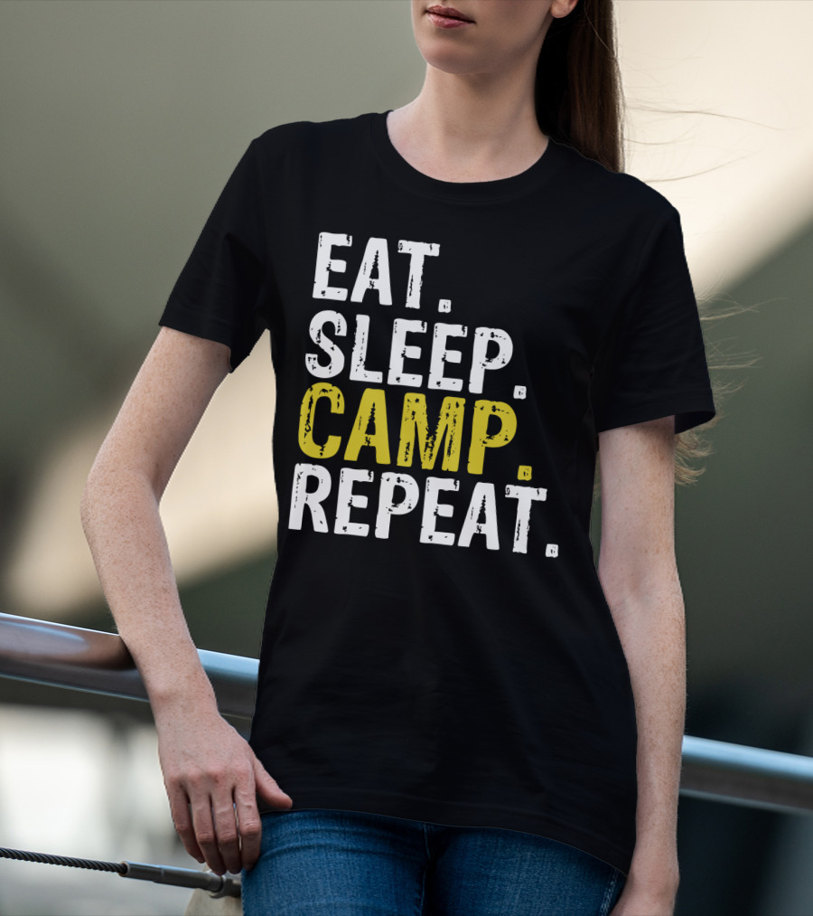 Eat Sleep Camp Repeat Camping T-Shirt