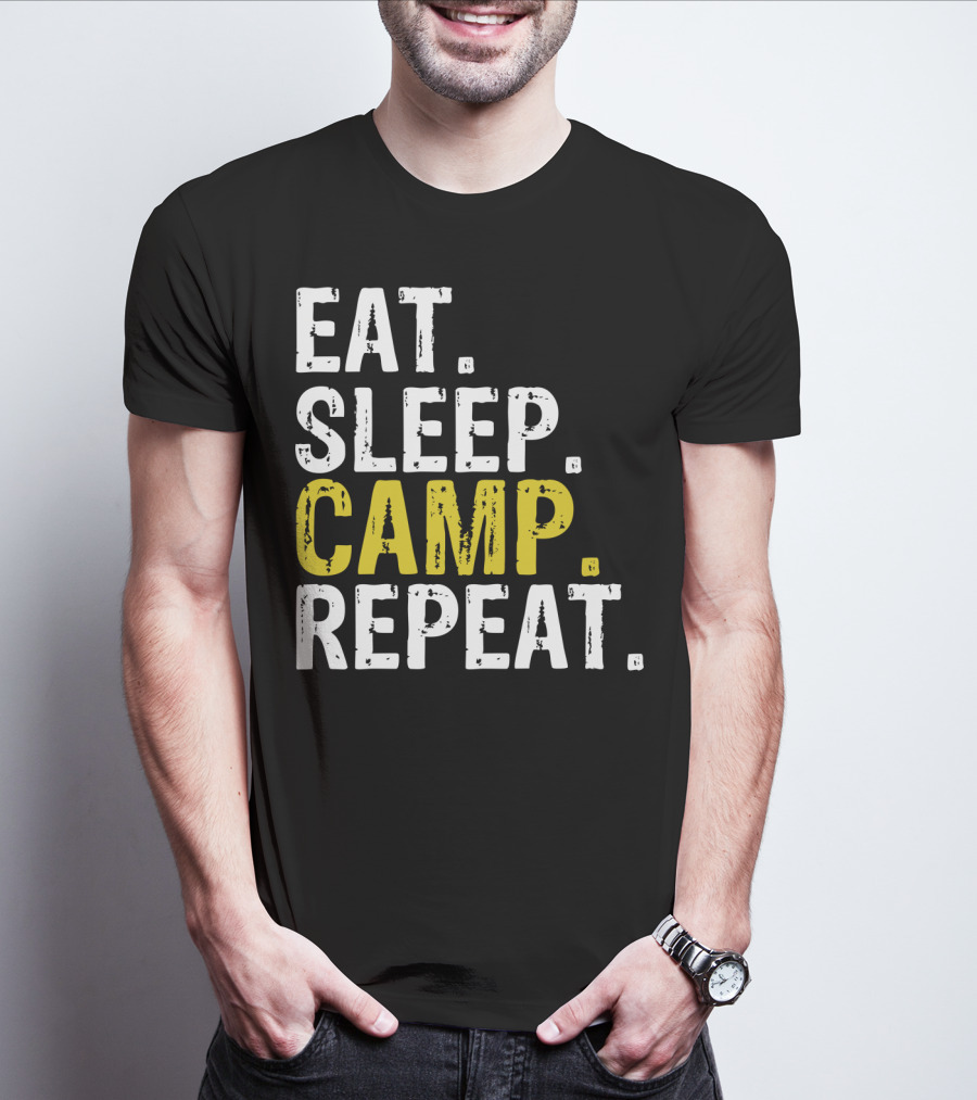 Eat Sleep Camp Repeat Camping T-Shirt