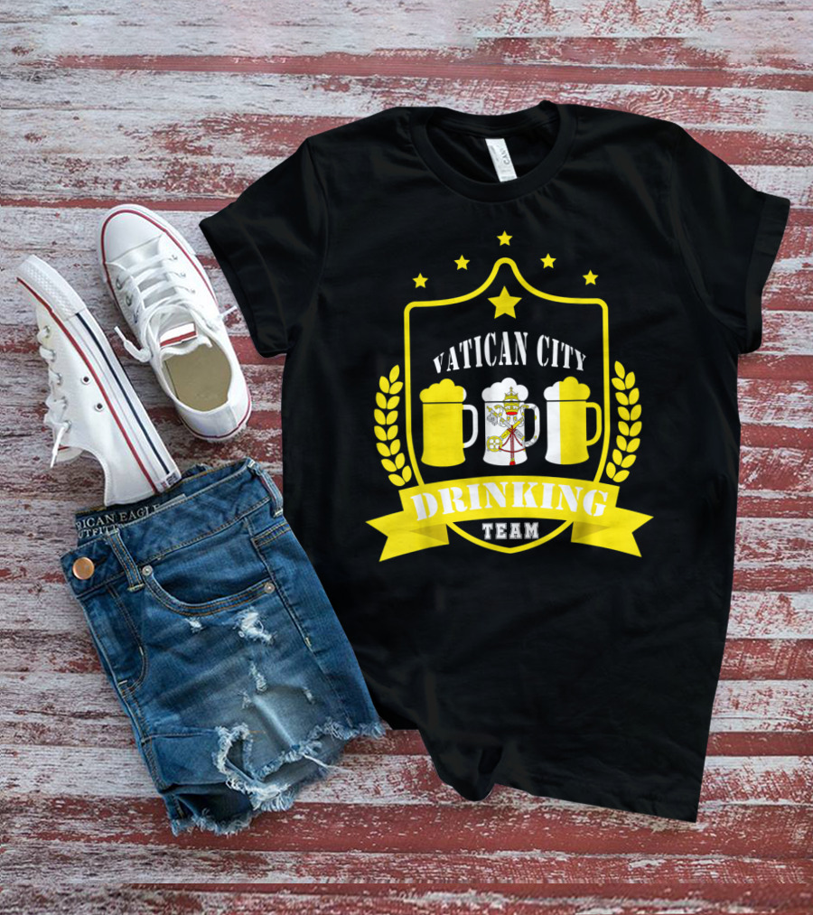 Vatican City Drinking Team Beer Crest Casual Teamwear T-Shirt