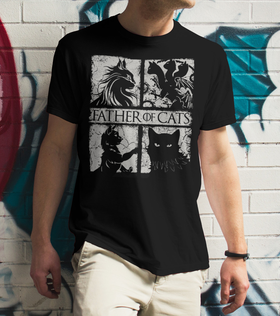 Father Of Cats Mythical And Fierce Cat Lovers T-Shirt