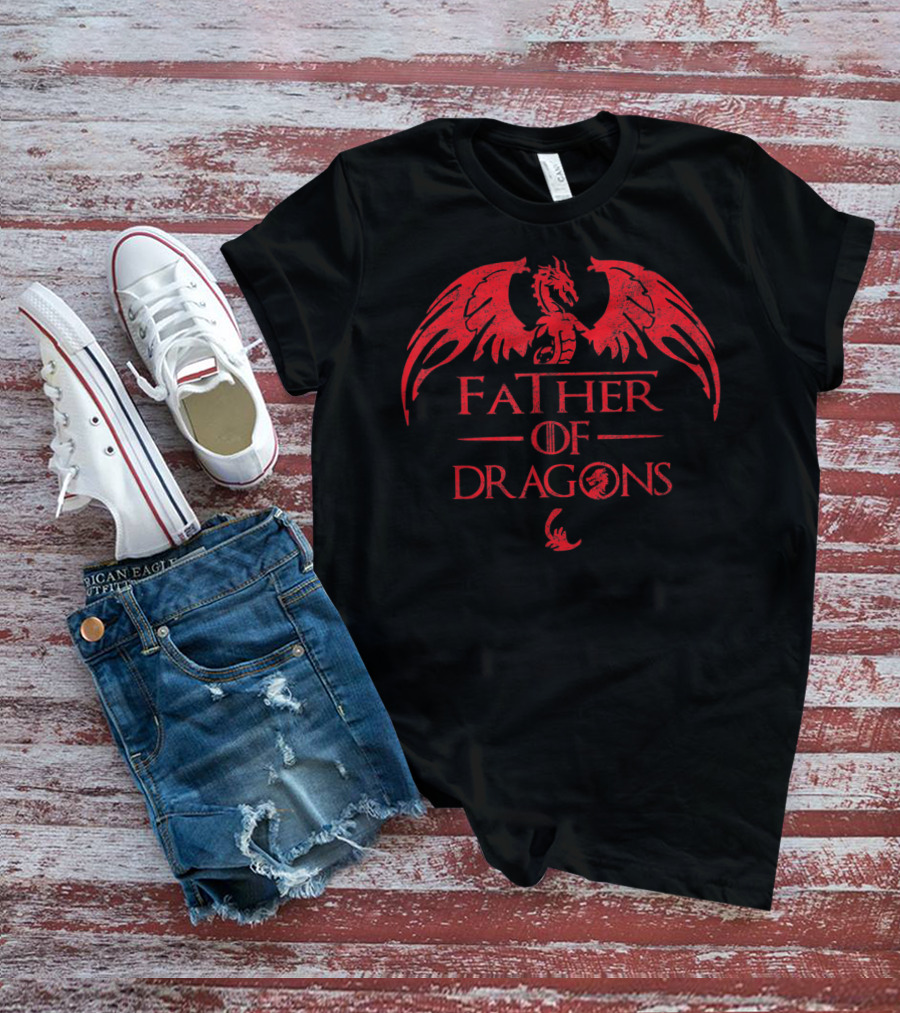 Father Of Dragons Best Fantasy Red Dragon T-Shirt