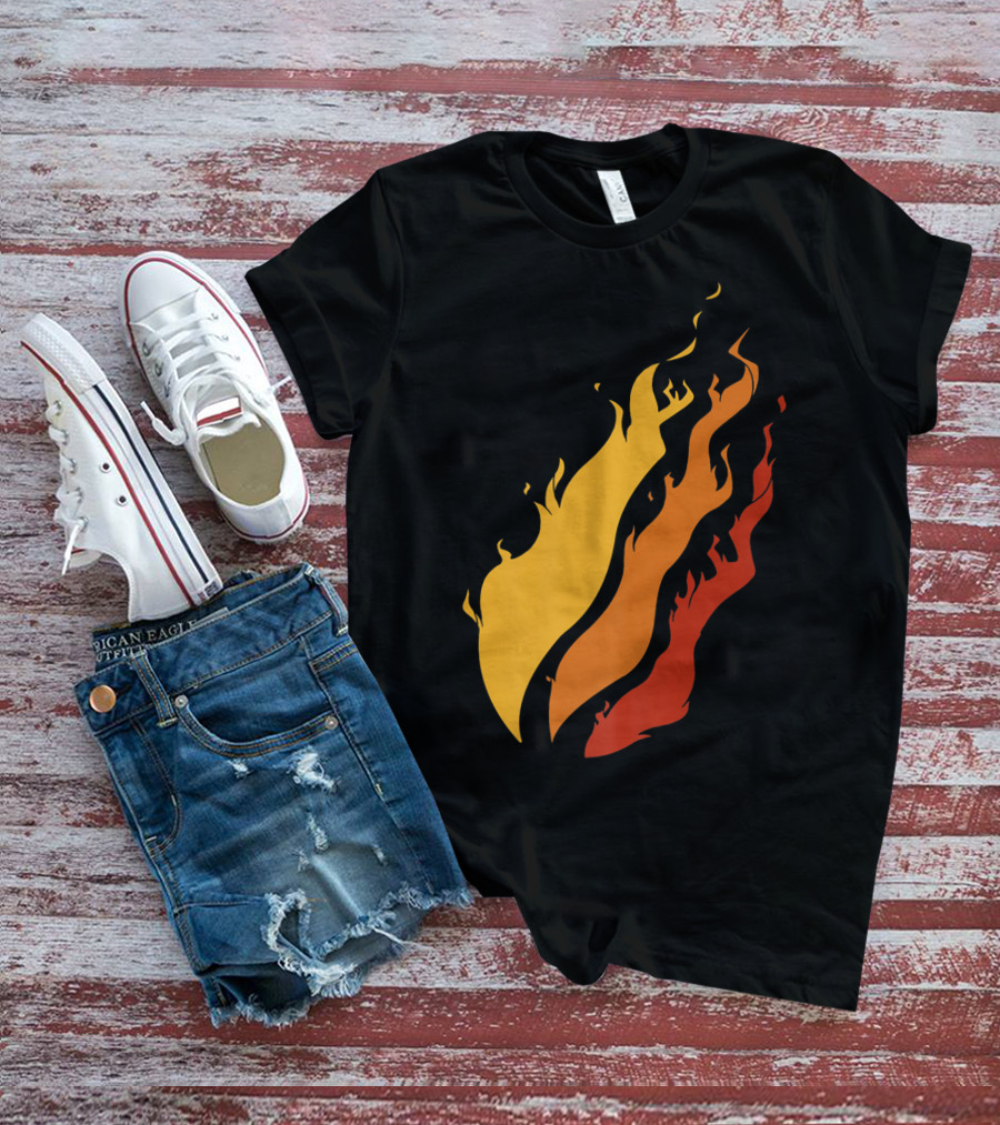 Fire Nation Boys Gaming Playz Streamer Gamer Fiery Flame Elements T-Shirt