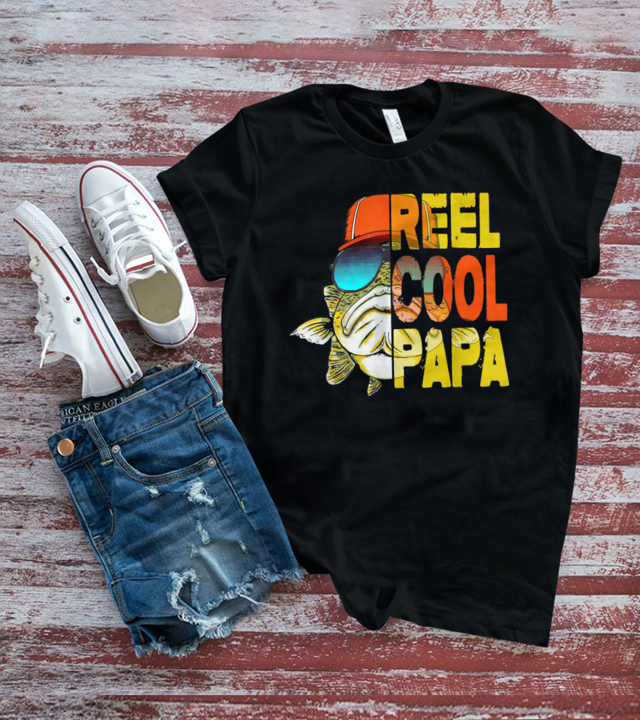 Father's Day Reel Cool Papa Fishing Fish Hat Sunglasses T-Shirt