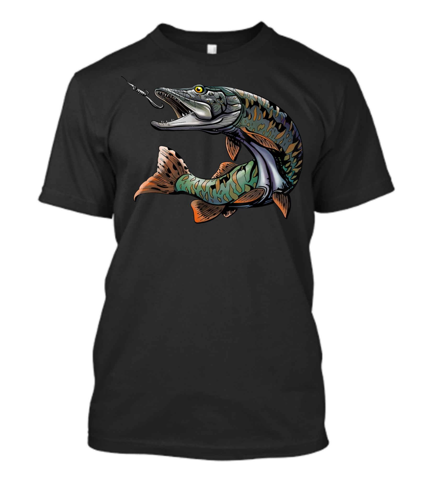 Musky Fishing Esox Fisherman With Lure T-Shirt
