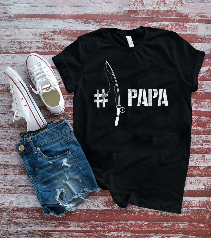 Papa Fishing Funny Fisherman Daddy T-Shirt