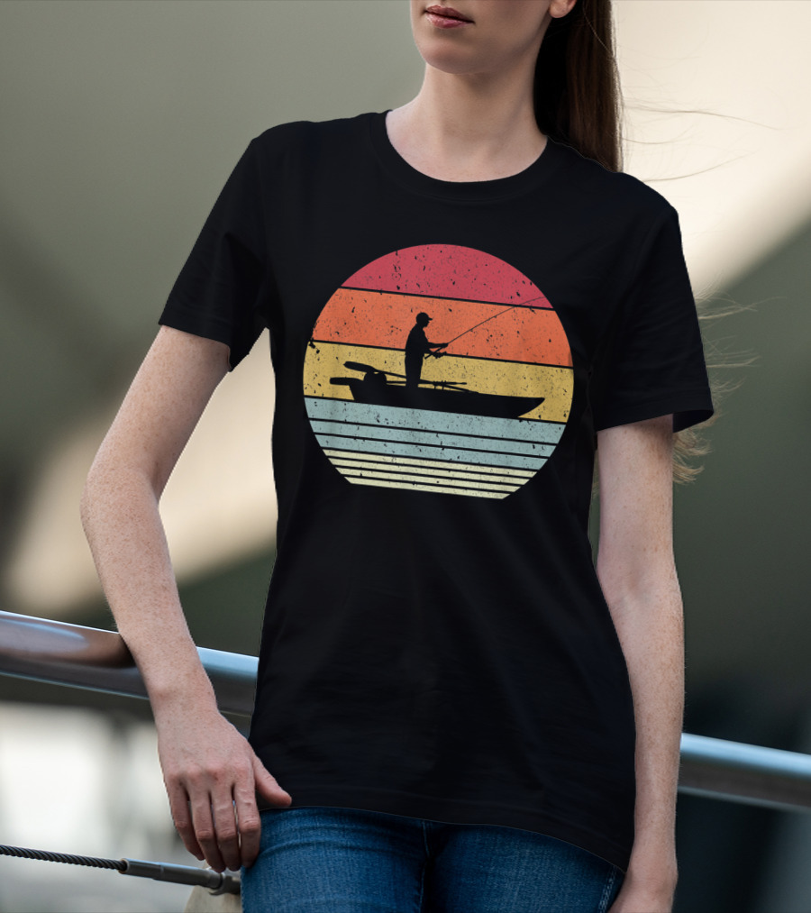 Sunset Fishing Style For Fisherman T-Shirt