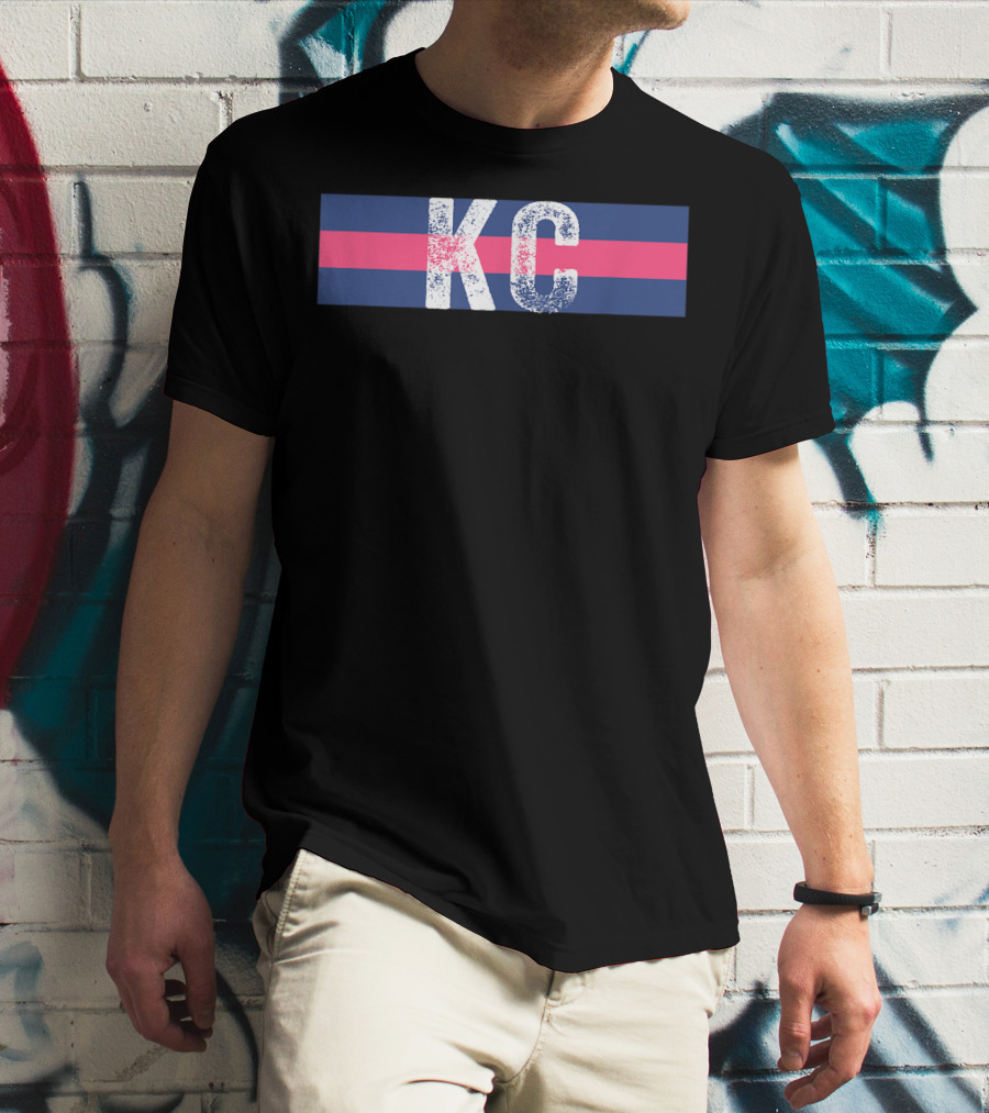 KC Royal Blue Pink Vintage Kansas City Stripes T-Shirt