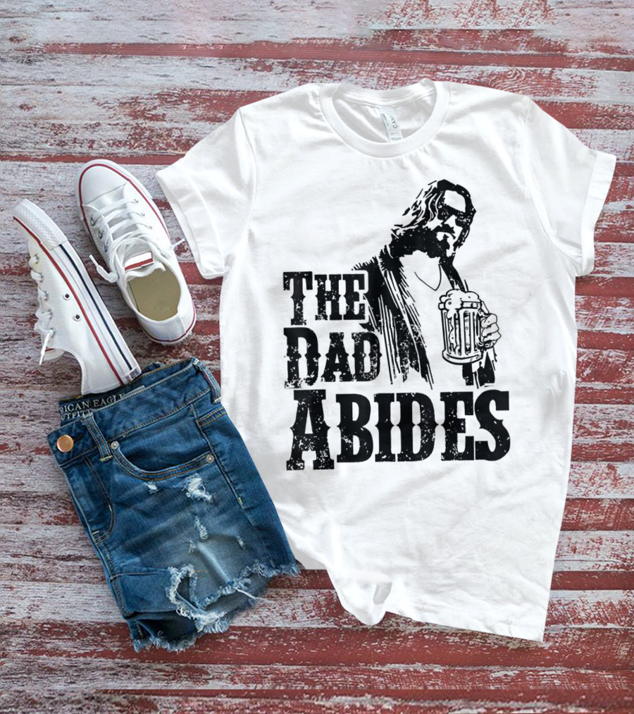 Mens Dad Abides Holding Beer Mug T-Shirt
