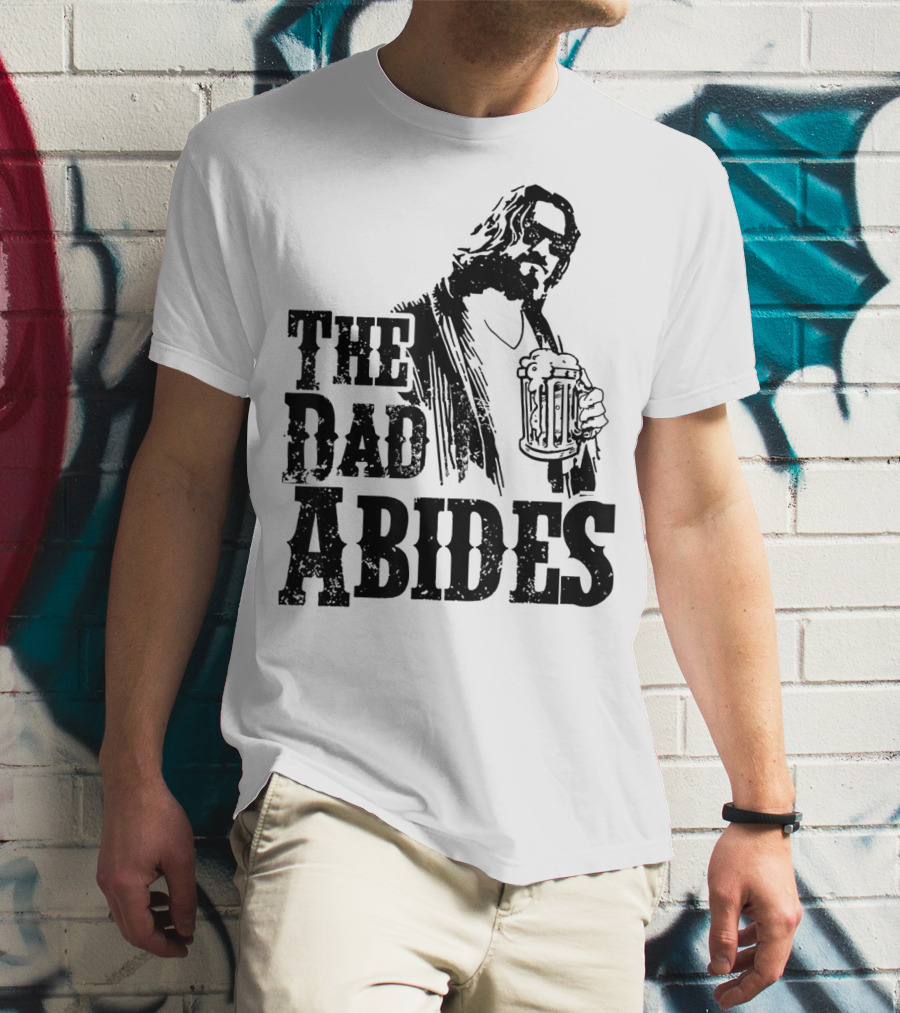 Mens Dad Abides Holding Beer Mug T-Shirt