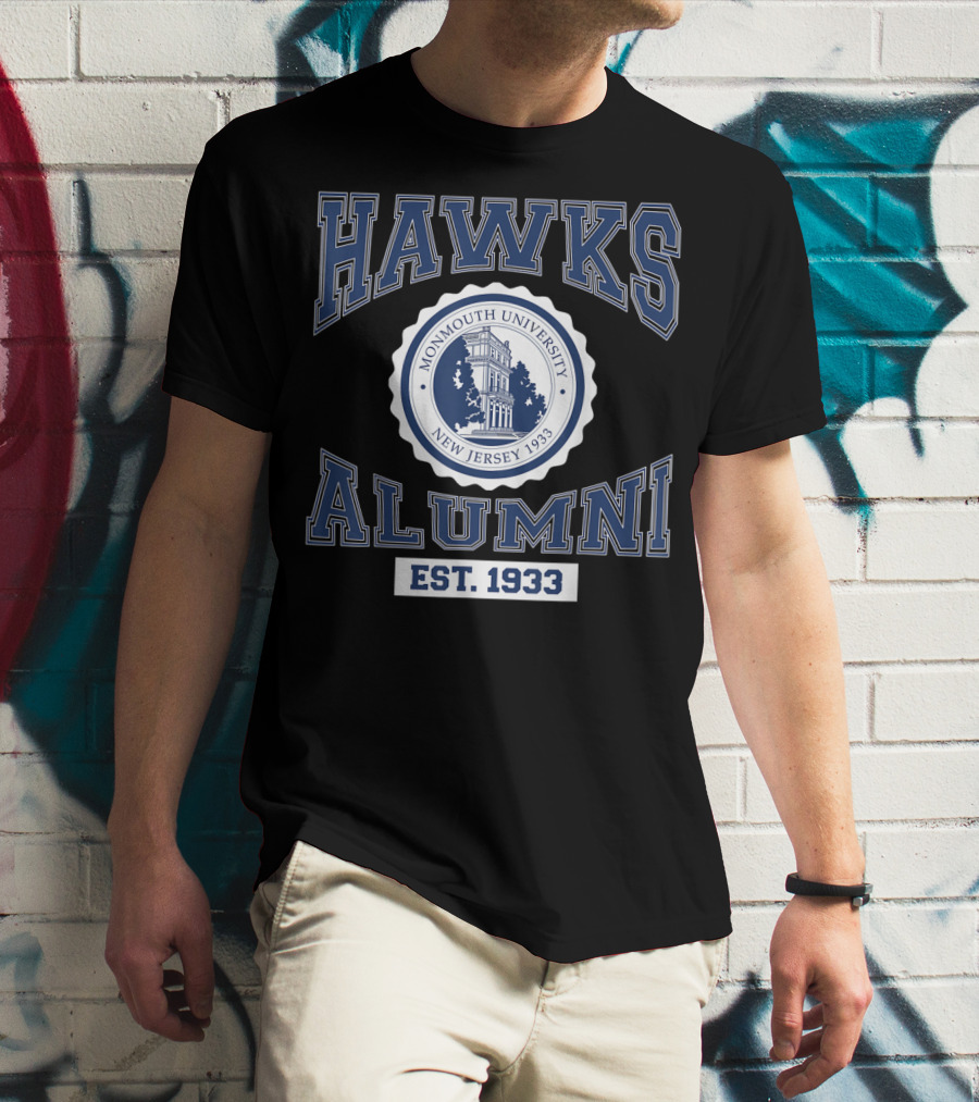 Hawks Alumni Monmouth University New Jersey 1933 Est. 1933 T-Shirt