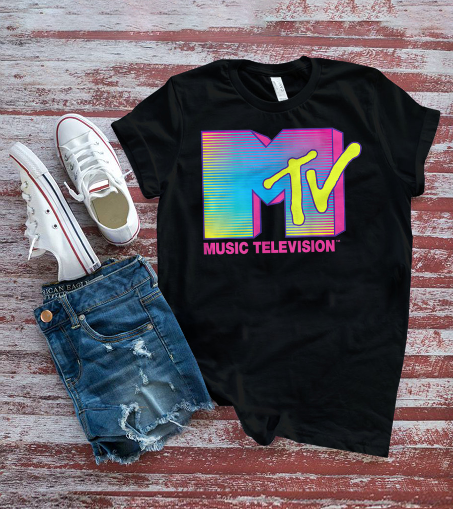 MTV Music Television Fluorescent Colors T-Shirt