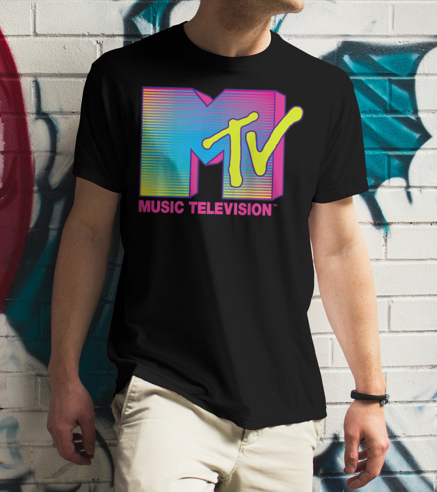 MTV Music Television Fluorescent Colors T-Shirt