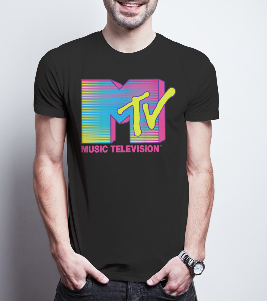 MTV Music Television Fluorescent Colors T-Shirt