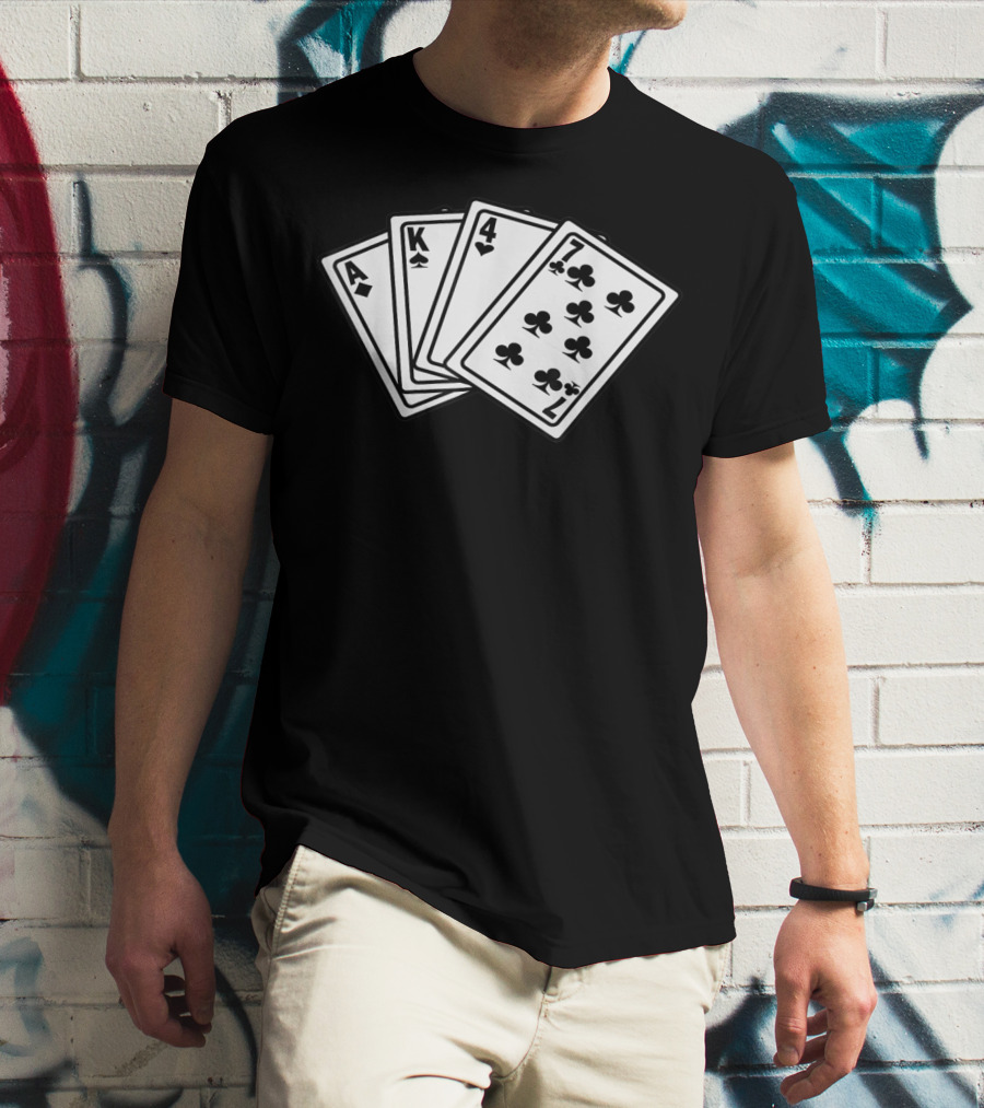 AK 47 Funny Poker Cards Playing Hand T-Shirt
