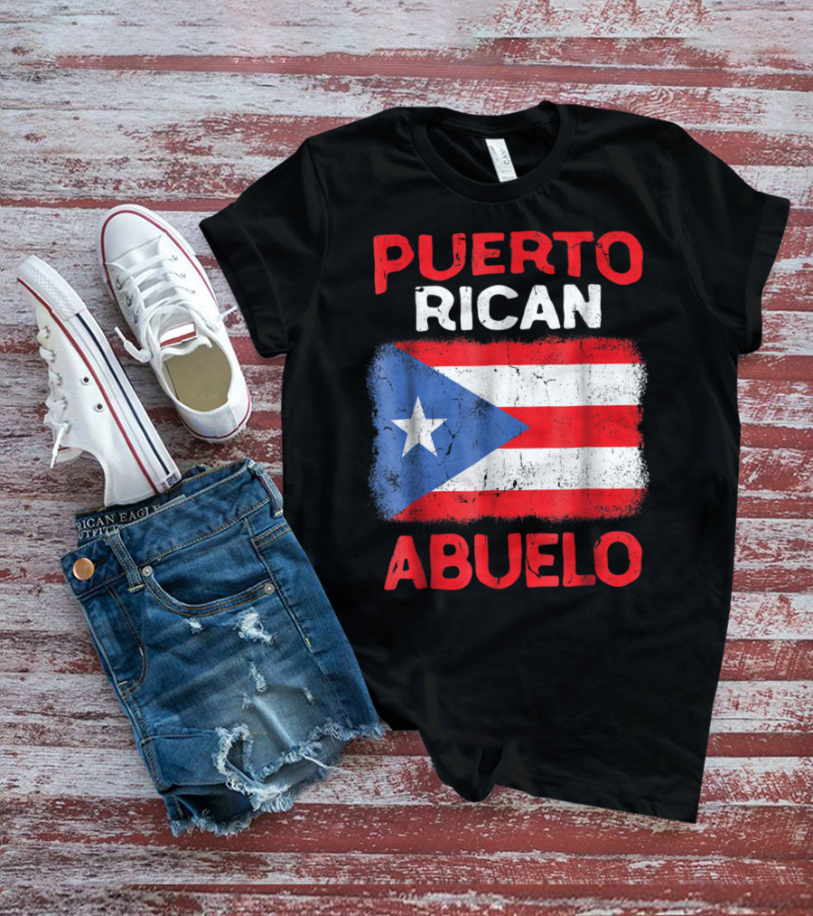 Puerto Rican Abuelo Grandpa Flag Fathers T-Shirt