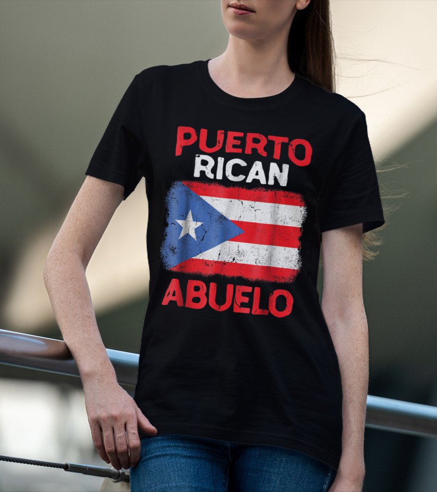 Puerto Rican Abuelo Grandpa Flag Fathers T-Shirt