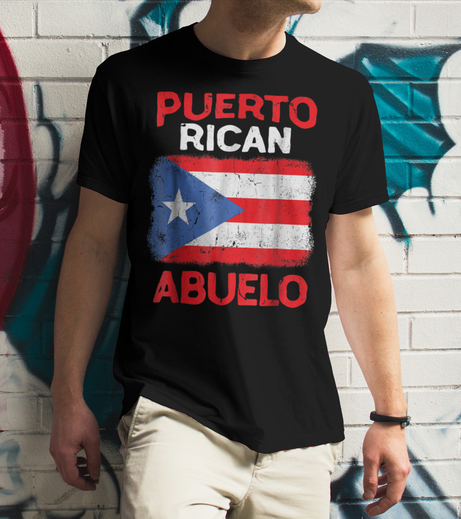 Puerto Rican Abuelo Grandpa Flag Fathers T-Shirt