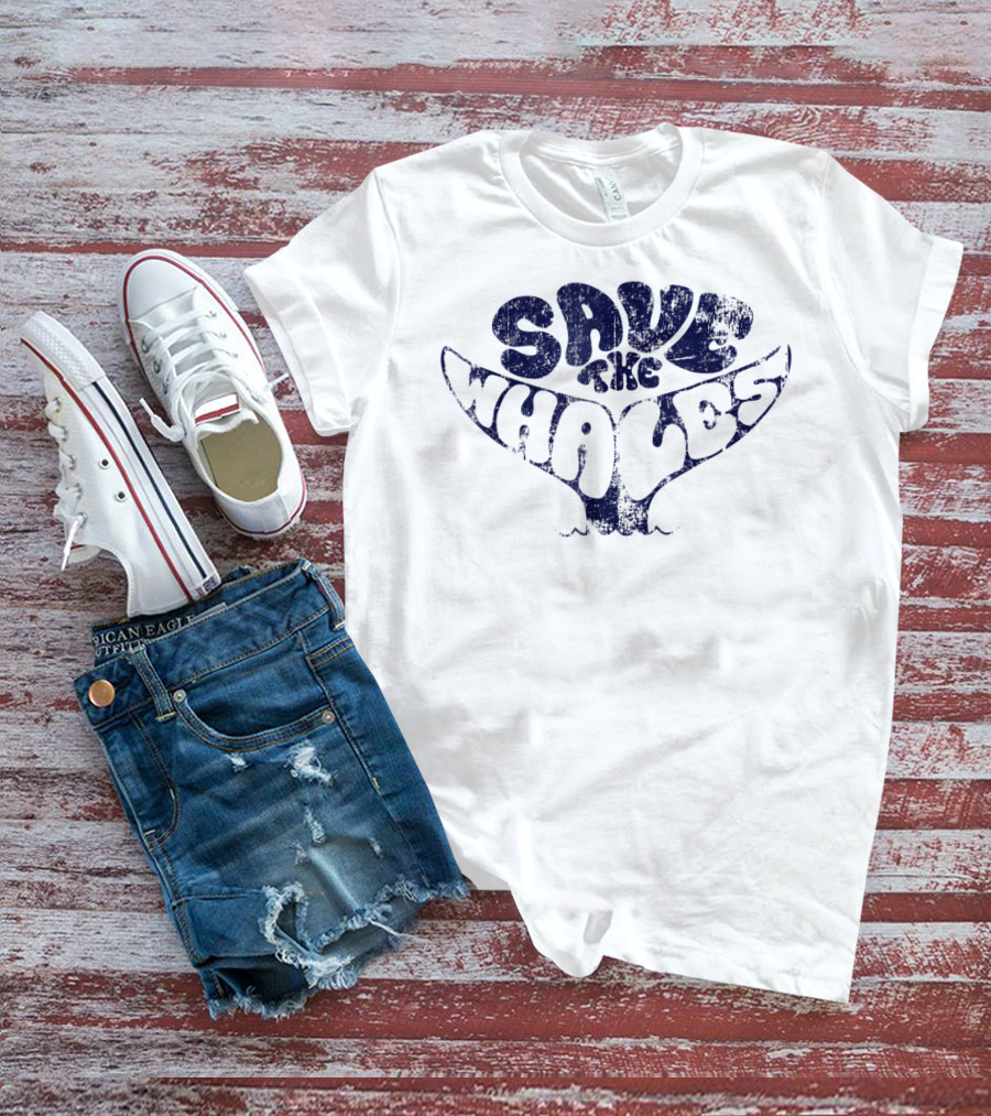 Save The Whales Distressed Vintage Environmentalist T-Shirt
