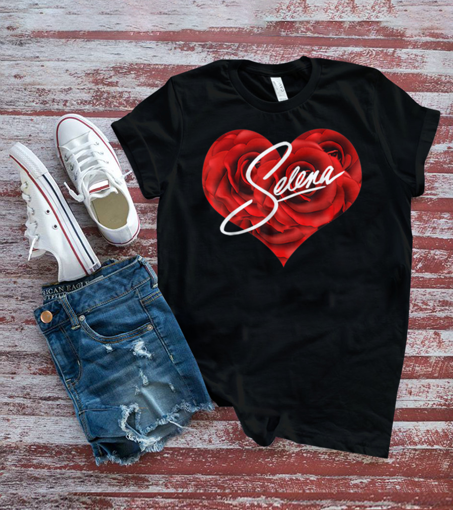 Selena Red Rose Heart T-Shirt