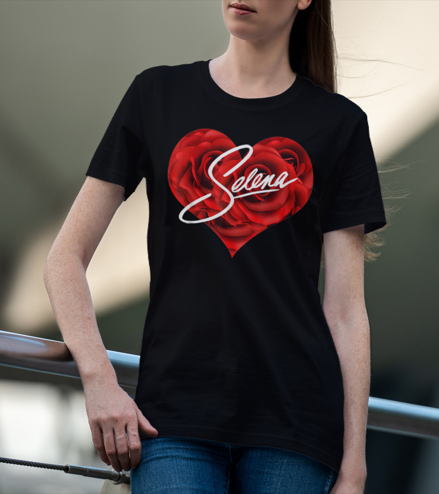 Selena Red Rose Heart T-Shirt