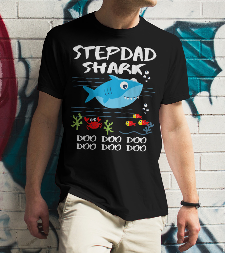Stepdad Shark Doo Doo Doo Baby Shark Inspired T-Shirt