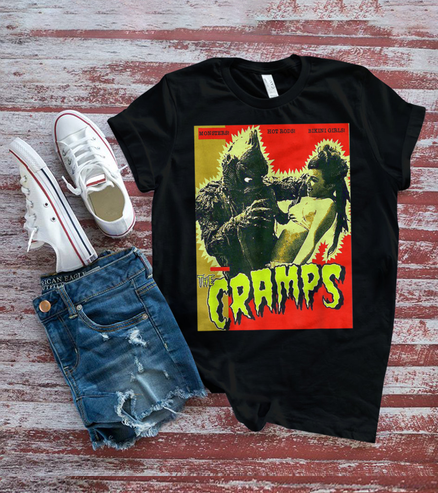 The Cramps Monsters Hot Rods Bikini Girls Punk Rock Band T-Shirt
