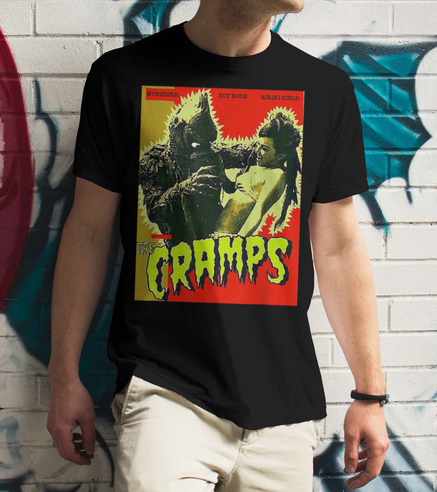 The Cramps Monsters Hot Rods Bikini Girls Punk Rock Band T-Shirt