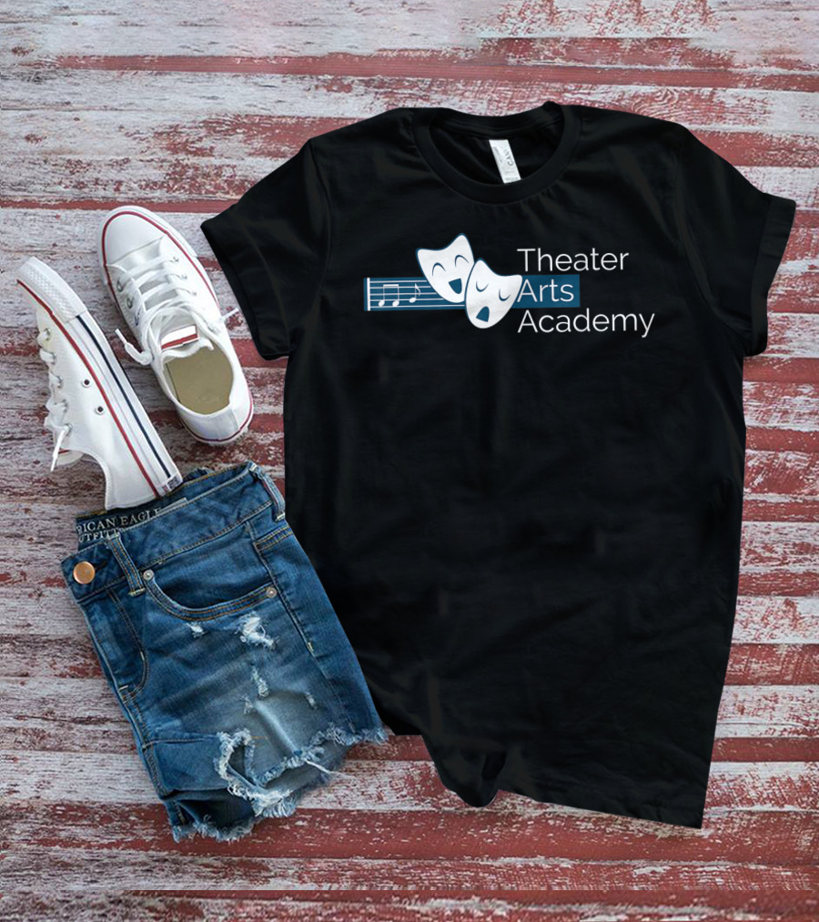 Theater Arts Academy Comedy And Tragedy Masks With Musical Notes T-Shirt