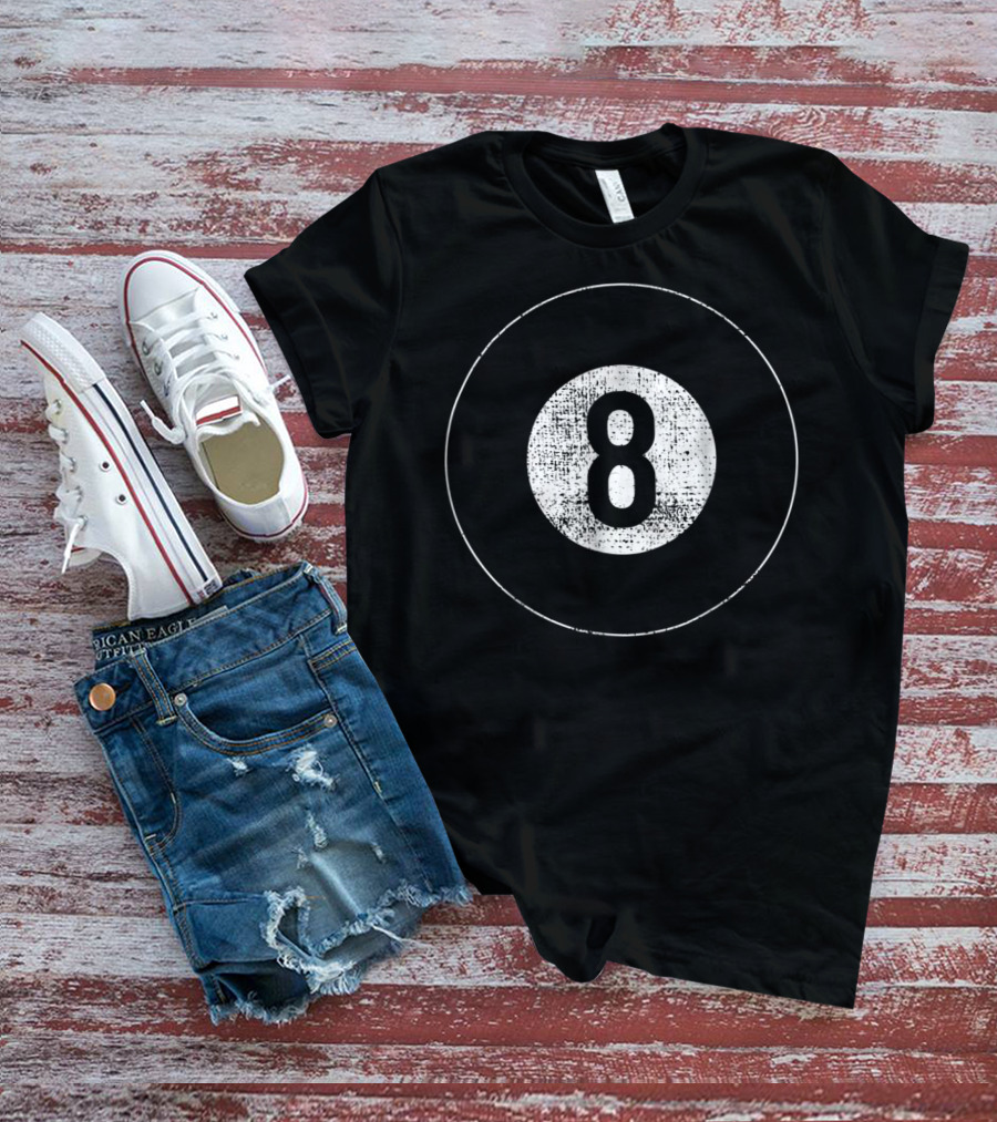 Vintage Eight Ball Billiards Circle Emblem T-Shirt