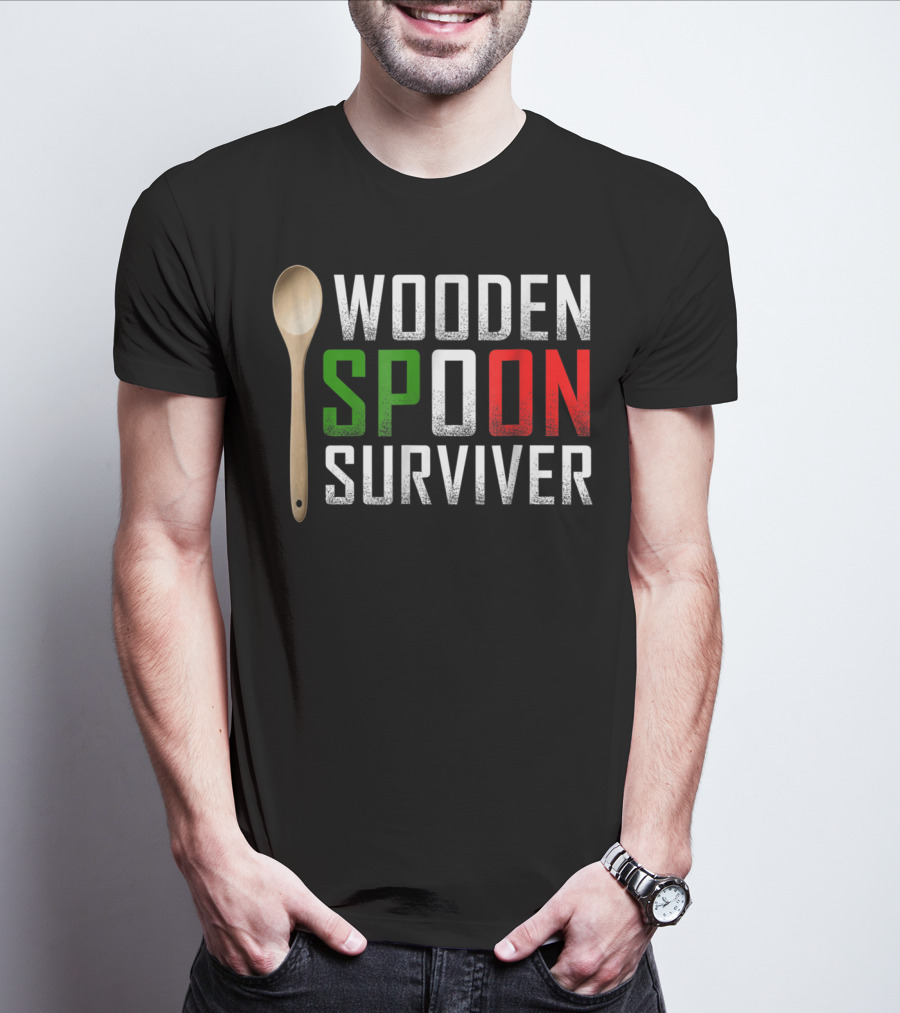 Wooden Spoon Survivor Green Red T-Shirt