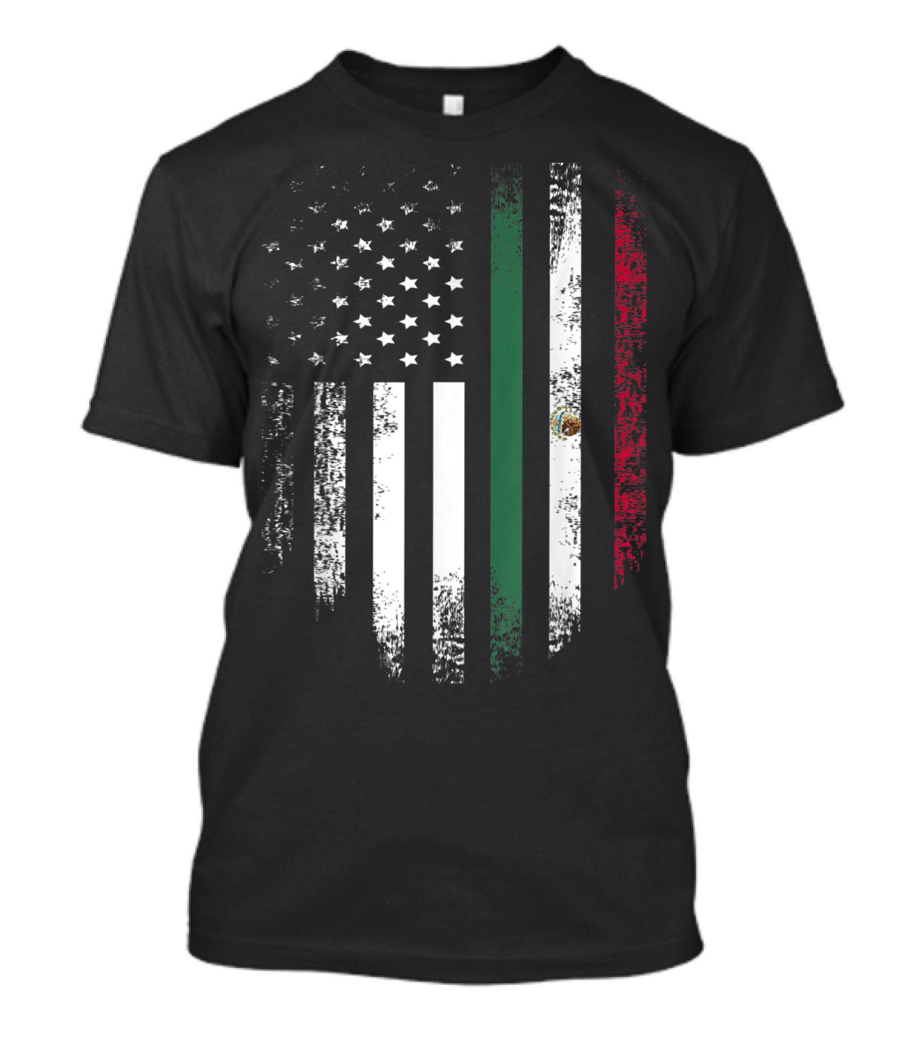 Vintage Mexican Roots American Grown Flag Design Mexico USA T-Shirt