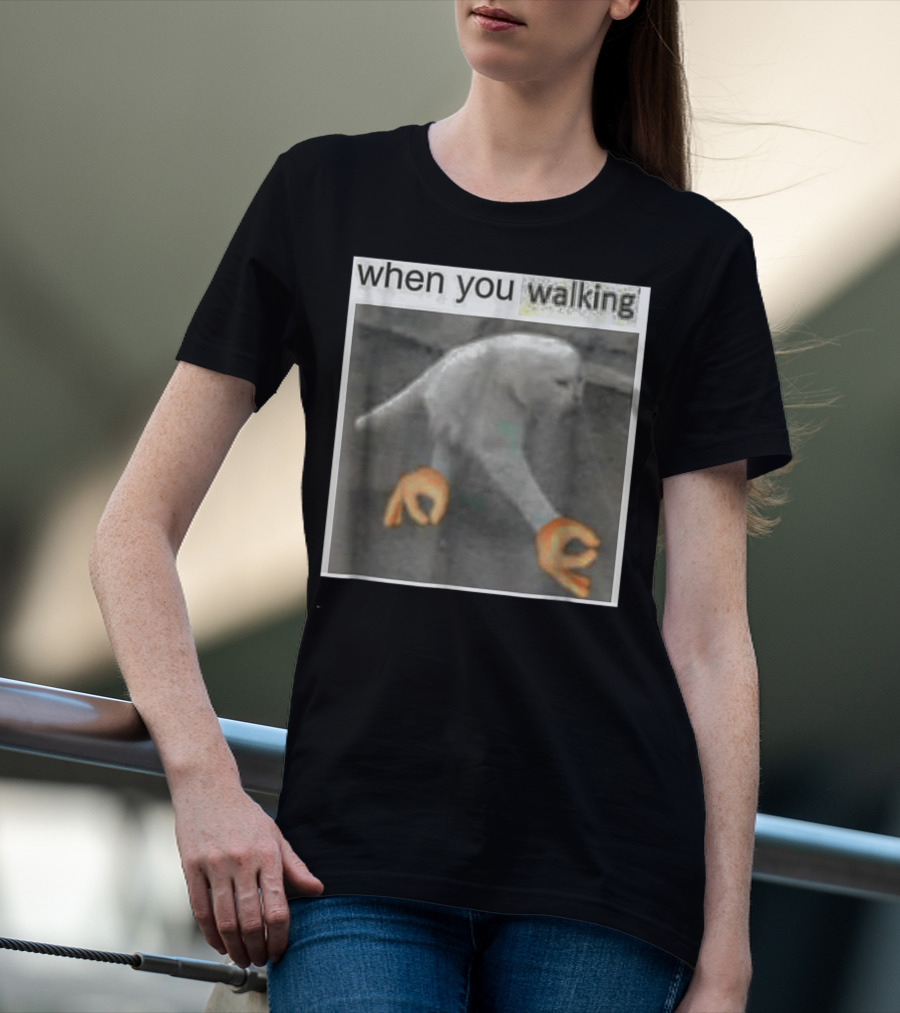 When You Walking Cat Meme With 3D Hands T-Shirt