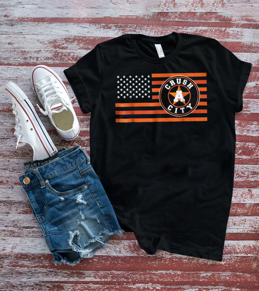 Houston Crush City Baseball Flag H Town Novelty T-Shirt